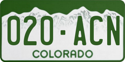 CO license plate 020ACN