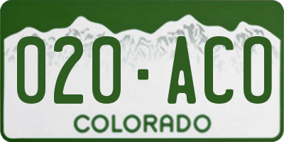 CO license plate 020ACO