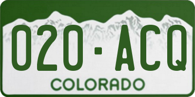CO license plate 020ACQ
