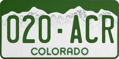 CO license plate 020ACR