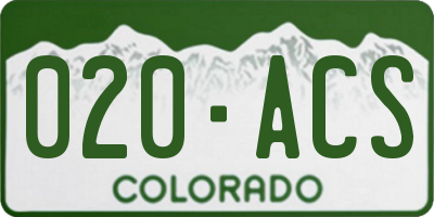 CO license plate 020ACS