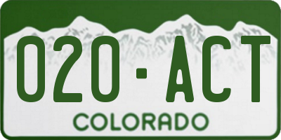 CO license plate 020ACT