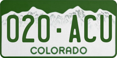 CO license plate 020ACU