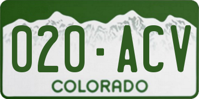 CO license plate 020ACV