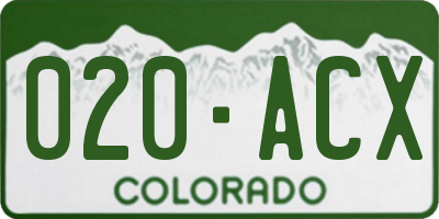 CO license plate 020ACX