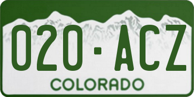 CO license plate 020ACZ