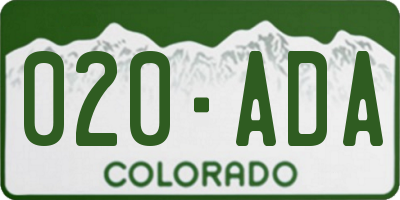 CO license plate 020ADA