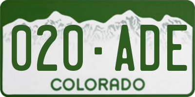 CO license plate 020ADE