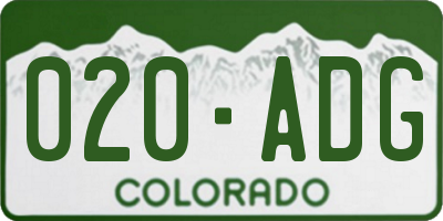 CO license plate 020ADG