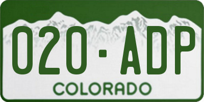 CO license plate 020ADP