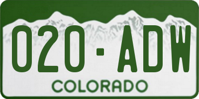 CO license plate 020ADW