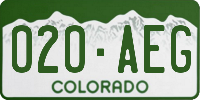 CO license plate 020AEG