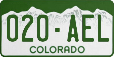CO license plate 020AEL