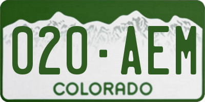 CO license plate 020AEM