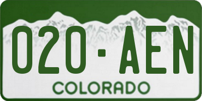 CO license plate 020AEN