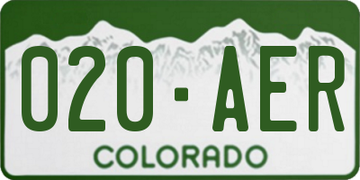 CO license plate 020AER