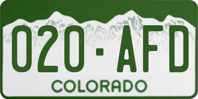 CO license plate 020AFD