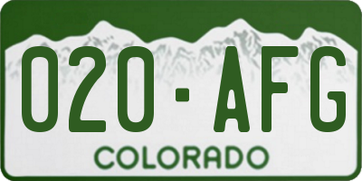 CO license plate 020AFG