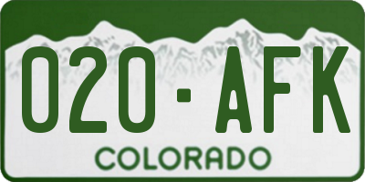 CO license plate 020AFK