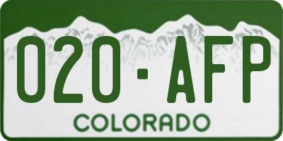 CO license plate 020AFP