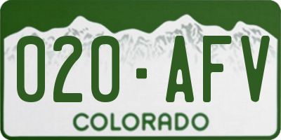CO license plate 020AFV