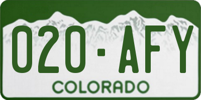 CO license plate 020AFY