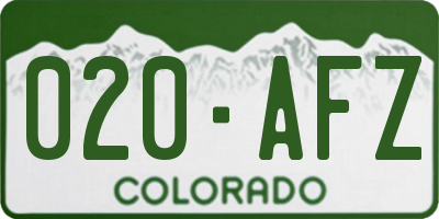CO license plate 020AFZ