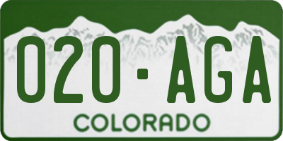 CO license plate 020AGA