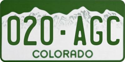 CO license plate 020AGC