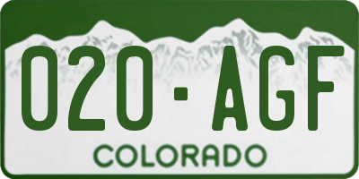 CO license plate 020AGF
