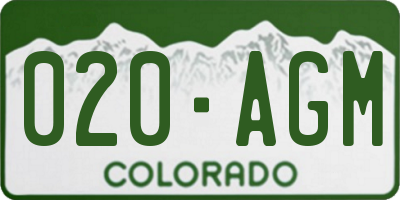 CO license plate 020AGM
