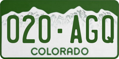 CO license plate 020AGQ