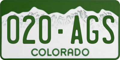 CO license plate 020AGS