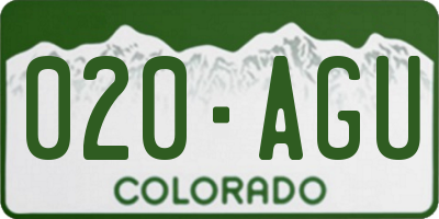 CO license plate 020AGU