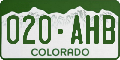 CO license plate 020AHB