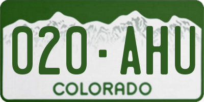 CO license plate 020AHU