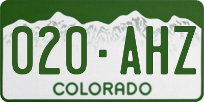 CO license plate 020AHZ