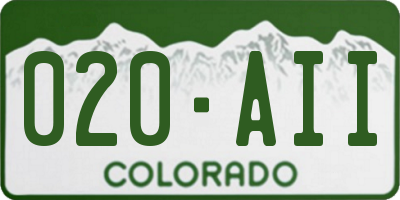 CO license plate 020AII