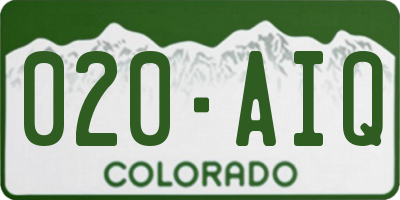 CO license plate 020AIQ