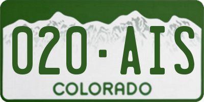 CO license plate 020AIS