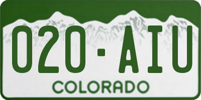 CO license plate 020AIU