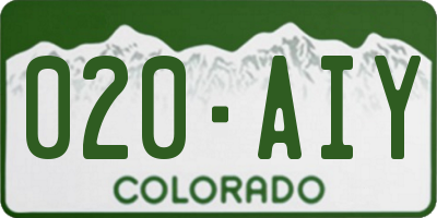 CO license plate 020AIY