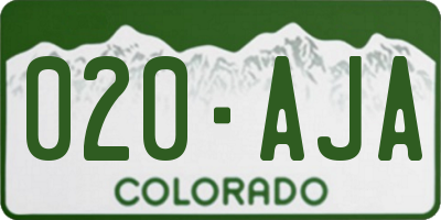 CO license plate 020AJA