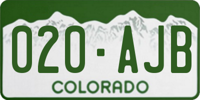 CO license plate 020AJB