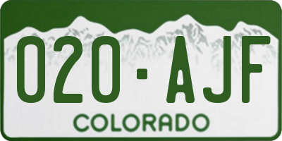 CO license plate 020AJF