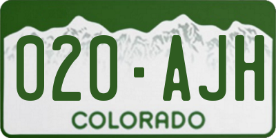 CO license plate 020AJH