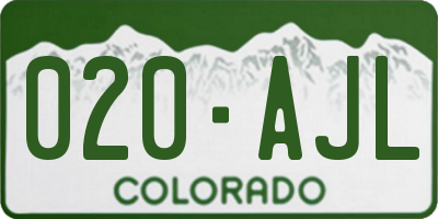 CO license plate 020AJL