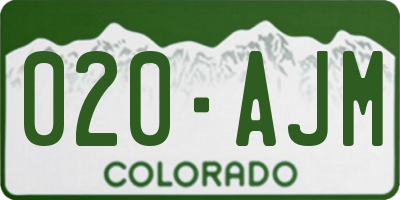 CO license plate 020AJM