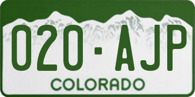 CO license plate 020AJP