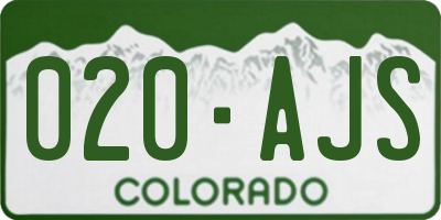 CO license plate 020AJS